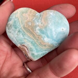 Carribean calcite heart palmstone
